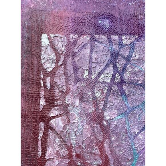 Acrylic Custom Painting Purple Blue Silver White Pink - Picture 5 of 6